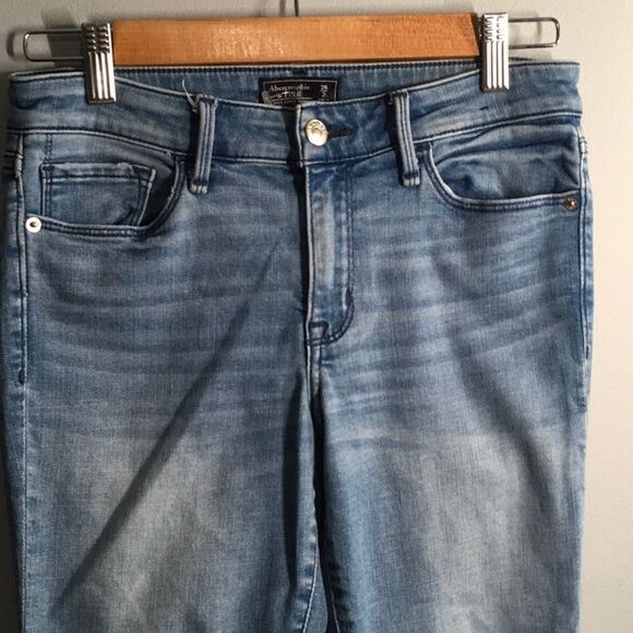 Abercrombie & Fitch jeans women's size 2L Harper super skinny blue distr… - Picture 16 of 16